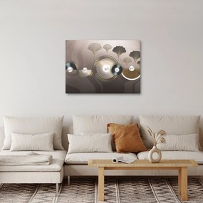 Tablou - Abstract maro-auriu (70x50 cm)