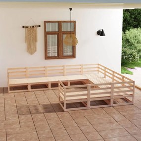 3075994 vidaXL Set mobilier de grădină, 10 piese, lemn masiv de pin