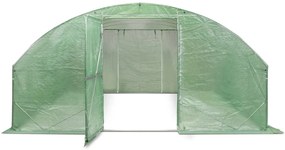 Solar de grădină cu cadru metalic 4x6m Garden Point verde cu ușă