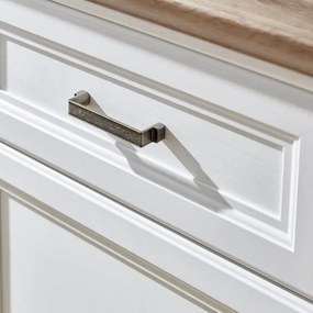 Vitrina cu 2 usi si 1 sertar Jasmine, Pin Alb si Pin Antic, 66 Cm