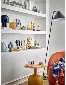 Fotoliu portocaliu wing cu tapițerie din catifea reiată Pradi – Bloomingville