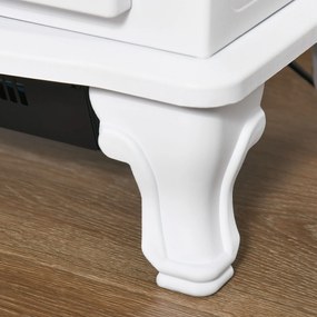 HOMCOM Șemineu Electric Portabil 1000/2000W cu Flacără LED Intensitate Reglabilă Termostat Reglabil și Protecție la Supraîncălzire pentru Săli de 25 m² 51x28x60 cm Blanco | Aosom Romania