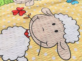 Lenjerie de pat creponata pentru patut OVECELE galben Dimensiune lenjerie de pat: 45 x 65 cm | 90 x 135 cm