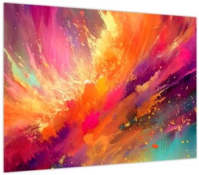 Tablou pe sticlă - Abstractizare dinamică (70x50 cm)