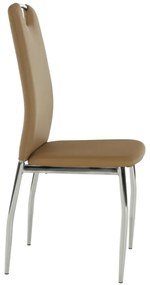 Scaun dining, piele ecologică bej/crom, ERVINA