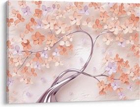 Tablou florilor de pom din coral - abstract (70x50 cm)
