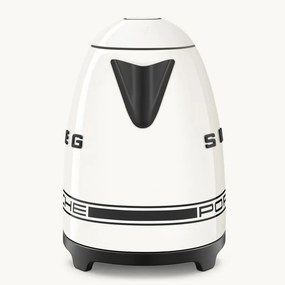Cana electrica SMEG Porsche KLF03PCWEU, 2400 W, 1,7 l, Baza rotativa la 360°, Finisaj lucios, Alb