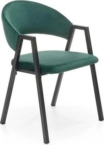 Scaun K473, stofa catifelata verde inchis, 54x58x82 cm