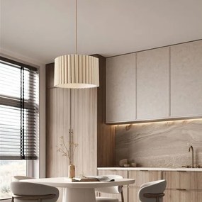 Lustra suspendata cu abajur din in galben Nos