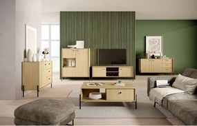 Comodă cu decor stejar SCANDI 153 3D