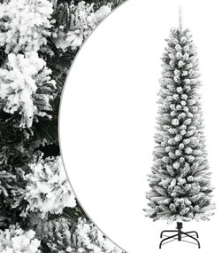 vidaXL Brad de Crăciun artificial slim cu zăpadă pufoasă 120 cm PVC&amp;PE