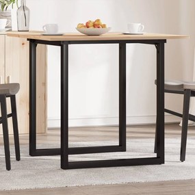 vidaXL Masă de bucătărie, cadru O, 80x80x75 cm lemn masiv pin și Oţel