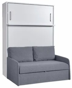 Set pat rabatabil dublu cu somiera inclusa si canapea Diva(LOFT) Confort SET(140X190) - Alb Mat