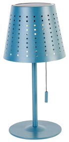 Lampă de masă de exterior albastră cu LED, cu 3 trepte de luminozitate, reîncărcabilă și solară - Ferre