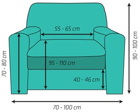 Husă multielastică 4Home Comfort pentru fotoliu, bej, 70 - 110 cm, 70 - 110 cm