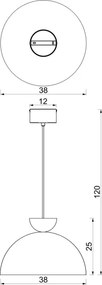 Lustră suspendată NEVIS 1xE27/15W/230V Ø 38 cm bej