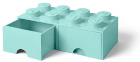 Cutie depozitare cu 2 sertare LEGO®, verde mentă