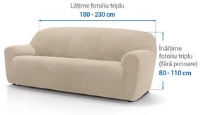 Huse super elastice HARMONIA smântânii fotoliu triplu (l. 180 - 230 cm)