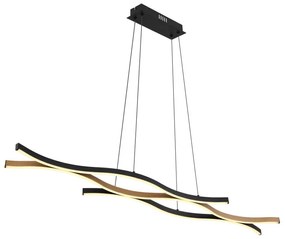 Lustra LED suspendata design modern Geronimo negru, maro