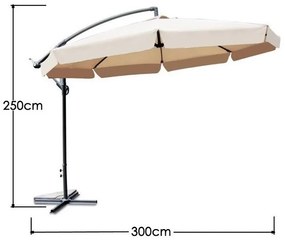 ShopJK UMBRELĂ DE SOARE PENTRU GRĂDINĂ 350 CM CAPPUCINO