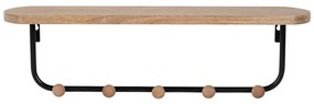 Cuier de perete din MDF si metal, natur, Atelier