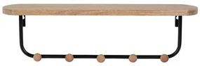 Cuier de perete din MDF si metal, natur, Atelier