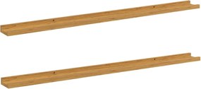 vidaXL Raft de perete cu raft 2 pcs Bej 115 x 9 x 3 cm Lemn compozit