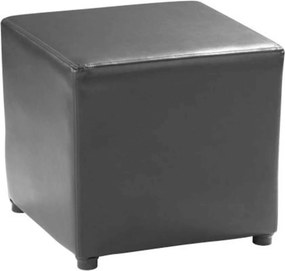 Taburet NIKI NEW, negru, piele ecologica, 36x36x36 cm