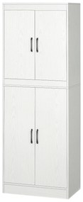 HOMCOM Dulap de bucătărie Mobilă auxiliară cu 4 uși și 5 rafturi deschise 60x36x168 cm Alb | Aosom Romania