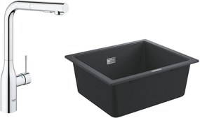 Set baterie bucătărie Grohe Essence 30270000, chiuvetă din granit Grohe K700 31654AP0