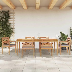 Set mobilier gradina cu perne gri inchis 7 piese lemn masiv tec