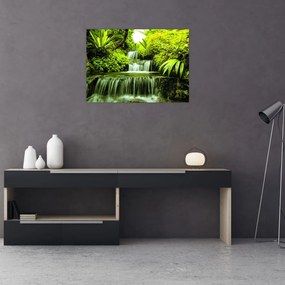 Tablou pe sticlă - Cascade indoneziene (70x50 cm)