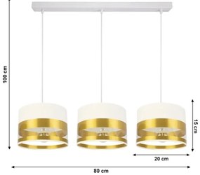 Lustră pe cablu MILO 3xE27/60W/230V aurie