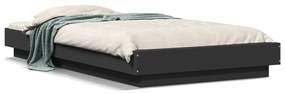 3281113 vidaXL Cadru de pat cu lumini LED, negru, 100x200 cm, lemn prelucrat