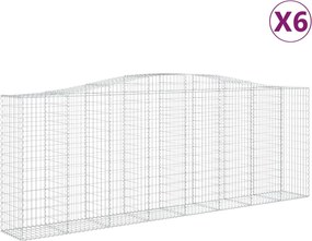vidaXL Coșuri gabion arcuite 6 buc, 400x50x140/160 cm, fier galvanizat