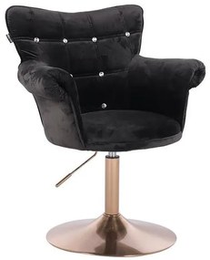 HR804CN scaun Catifea Negru cu Bază Aurie