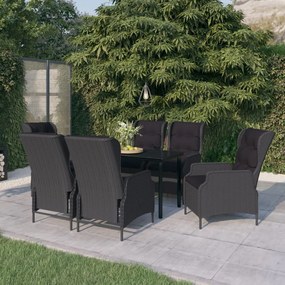 vidaXL Set mobilier pentru grădină, 7 piese, gri închis