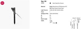 Tarus LED exterior cu proiector directionabil IP65 SPY 39,5cm