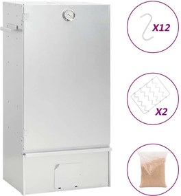 vidaXL Afumătoare grătar cu așchii lemn 44,5x29x83 cm, oțel galvanizat