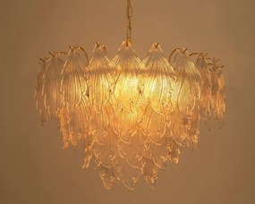 Lustra suspendata metal auriu si sticla SCARLETT 80