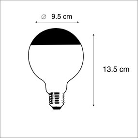 Set de 5 becuri LED cu filament reglabile E27 G95 negru 550lm 2700K