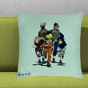 Perna Personalizata Naruto Echipa 7 Kakashi Sensei, 40x40 cm, Verde Menta, Husa Detasabila, Perna Inclusa, BEKZ®