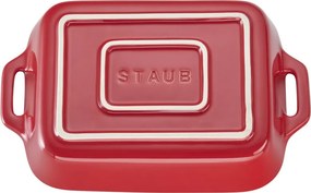 Set de 3 tavi ceramice pentru copt Staub 40508-171-0, de la -20°C pana la 300°C, Acoperire emailata, Rosu