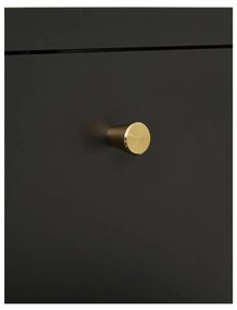 Comodă Dalby, 2 sertare, oțel, negru 40x40x59,5 cm