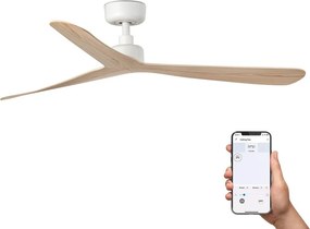 Ventilator tavan smart sistem TUYA si telecomanda ROCKER M alb/frasin