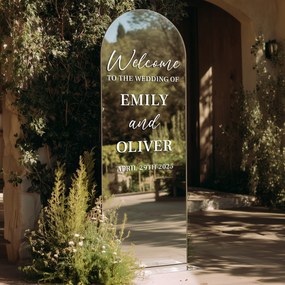 Autocolant personalizat pentru oglindă S50 – Welcome to the wedding of...