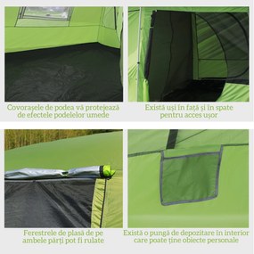 Outsunny Cort pentru Camping cu Veranda 8 Persoane 405×305×225cm | Aosom Romania