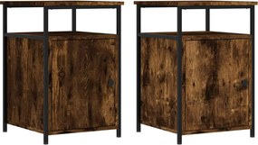 vidaXL Noptiere, 2 buc., stejar fumuriu, 40x42x60 cm, lemn prelucrat