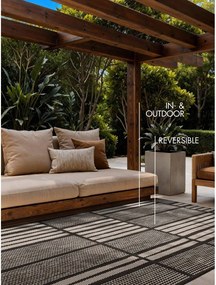 Covor pentru exterior și interior negru/crem 120x170 cm Haringey Allington – Ted Baker