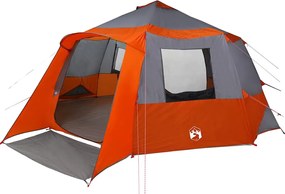 vidaXL Cort cabană pentru 12 persoane cu acoperiș Gri și Portocalie